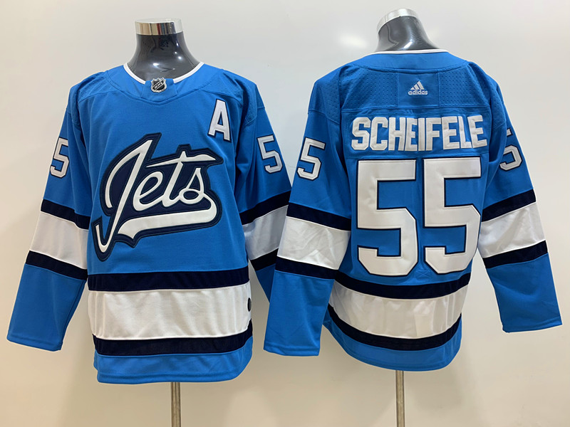 Men's Winnipeg Jets #55 Mark Scheifele adidas Blue Alternate Jersey Men's Winnipeg Jets #55 Mark Scheifele adidas Blue Alternate Jersey